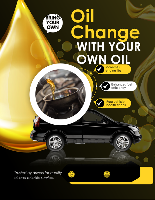 MOBILE  OIL CHANGE CUSTOMER SUPPLIED  OIL AND FILTER